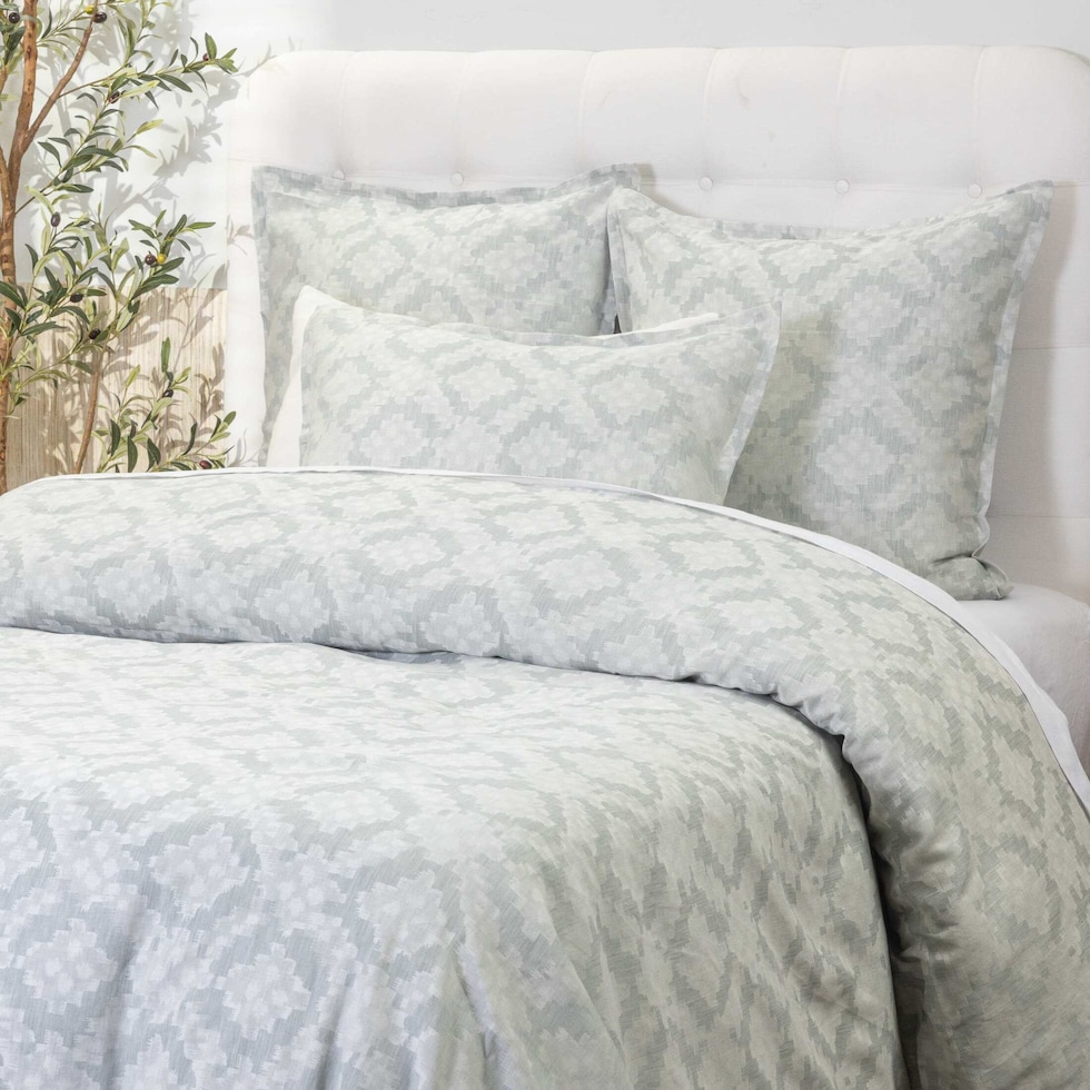 dunn green queen bedding set   