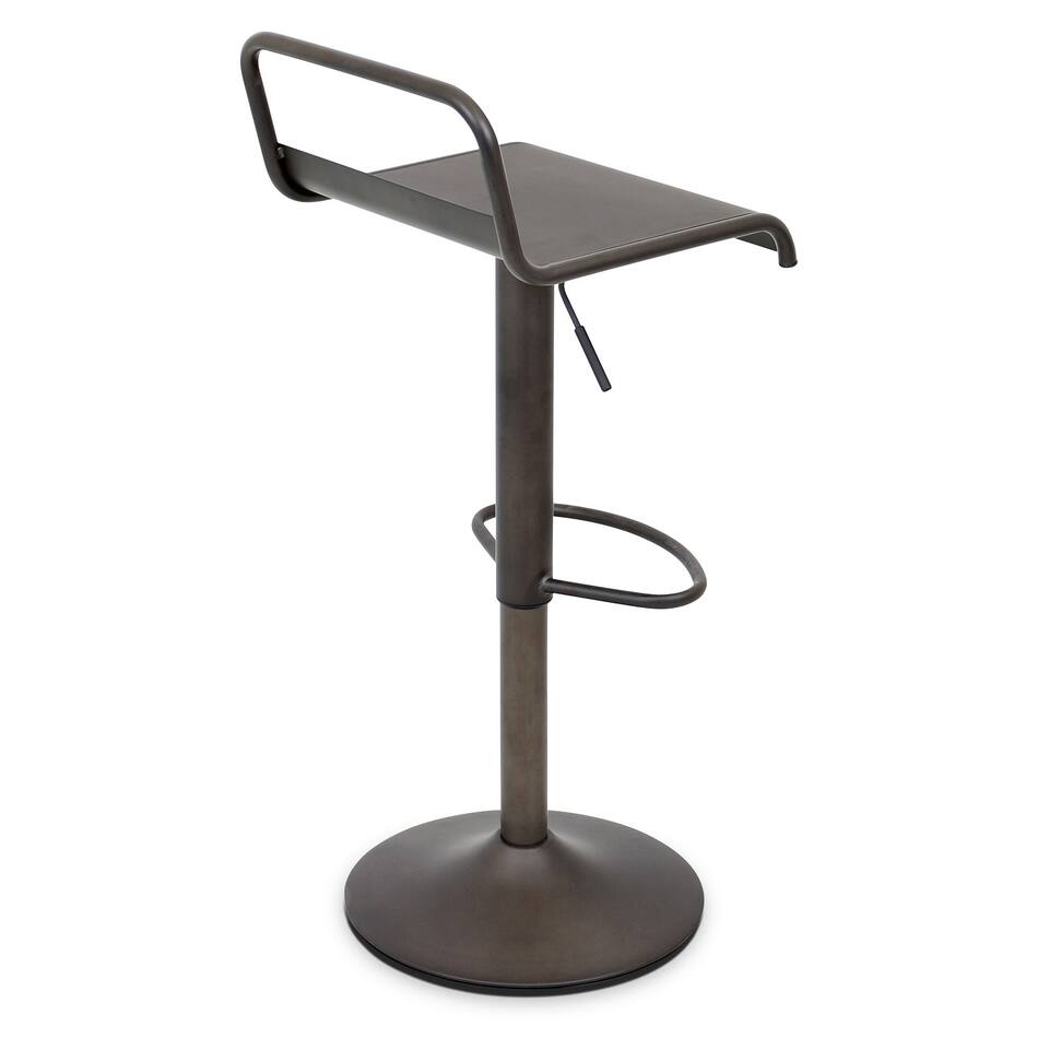 Duran Adjustable Bar Stool Antique Black Value City Furniture