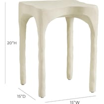 durango white side table   