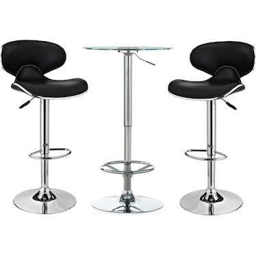 Dustin Table and 2 Liv Bar Stools Set