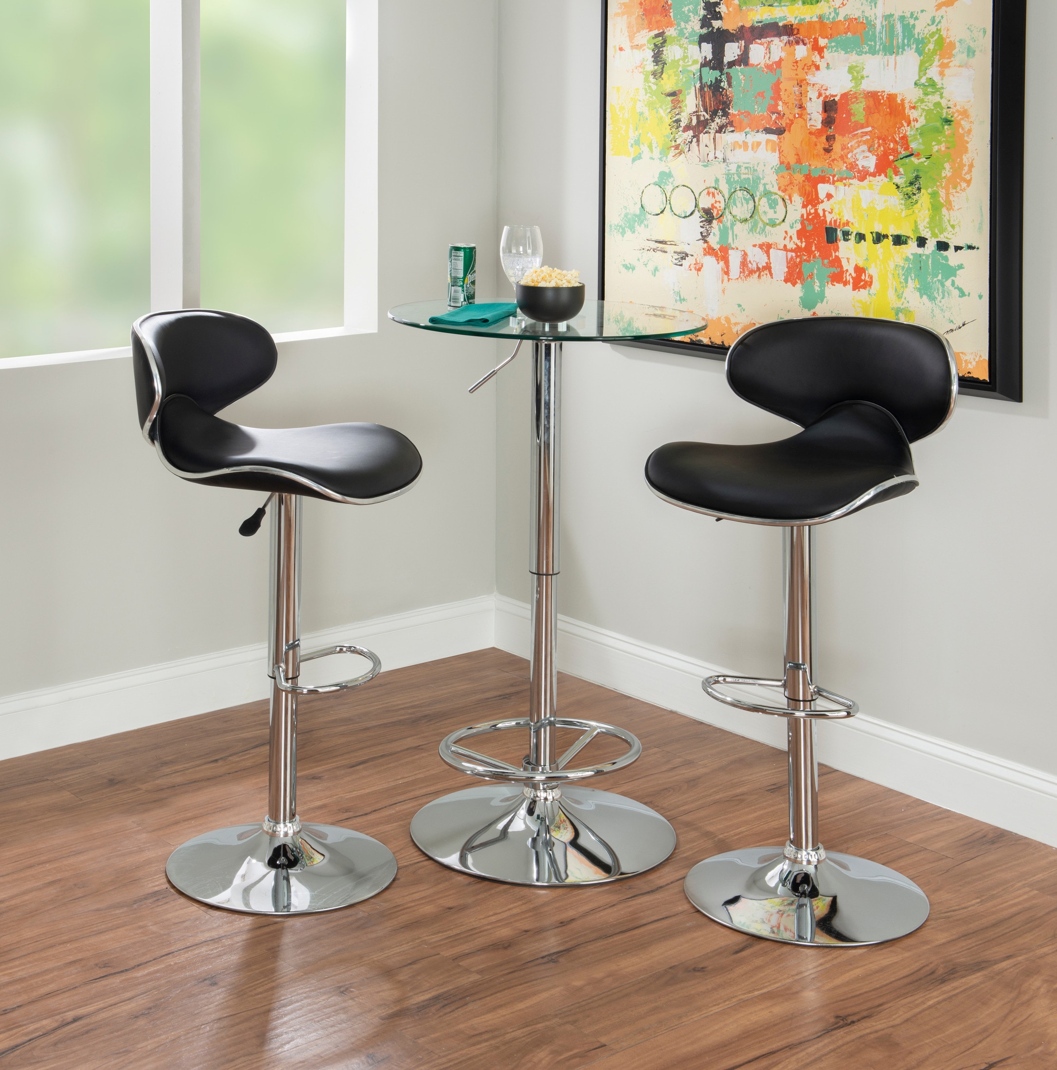 Saville Backless Wood Bar Stools - Set of 2