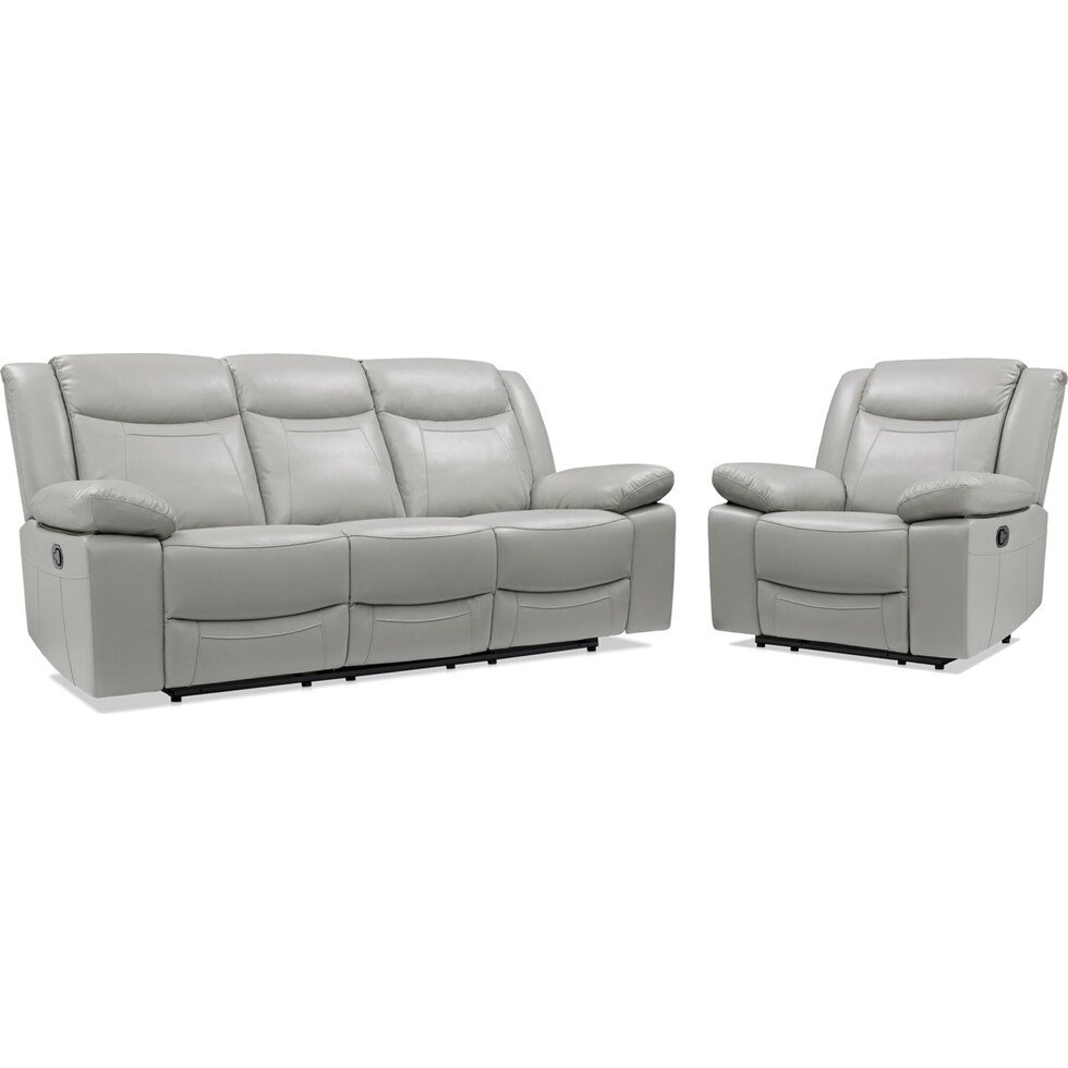 duval gray  pc manual reclining living room   