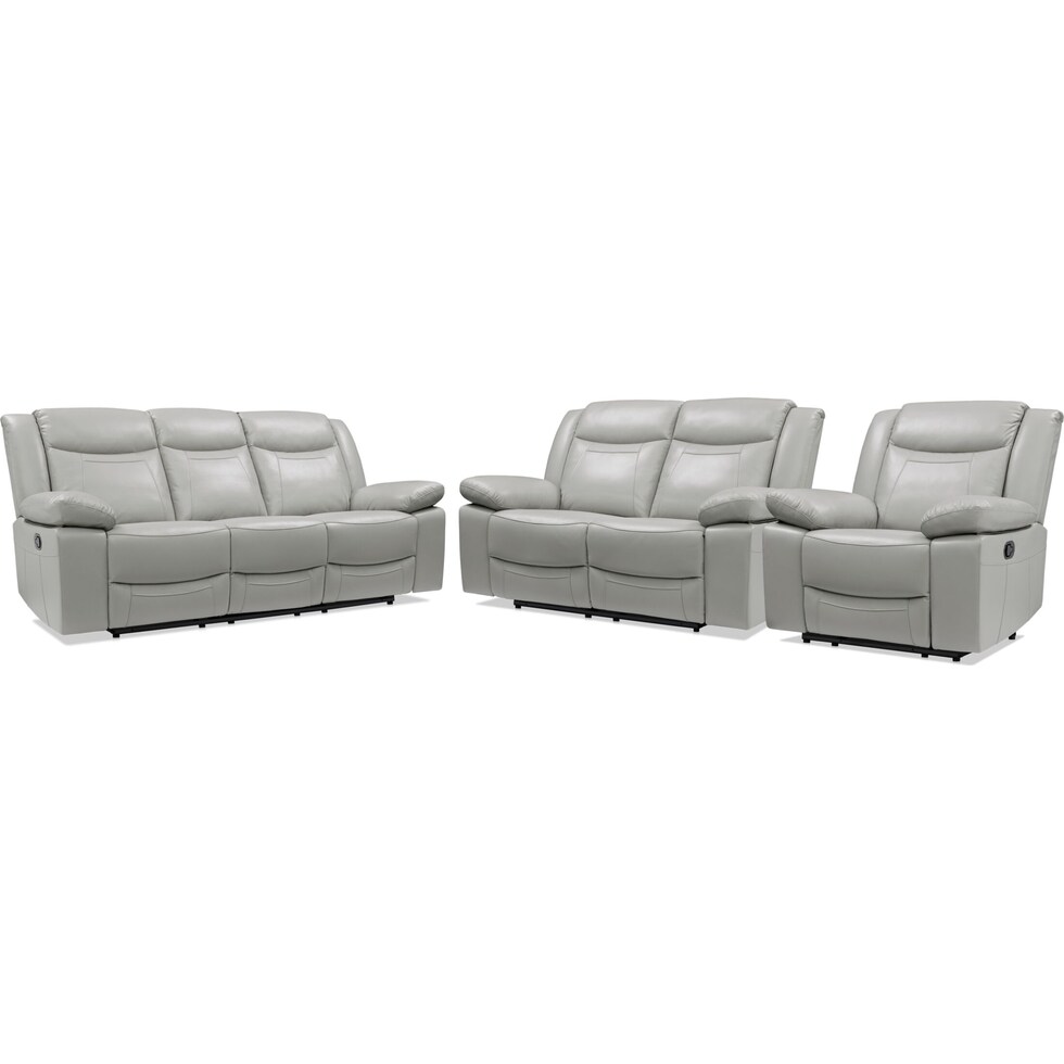 duval gray  pc manual reclining living room   