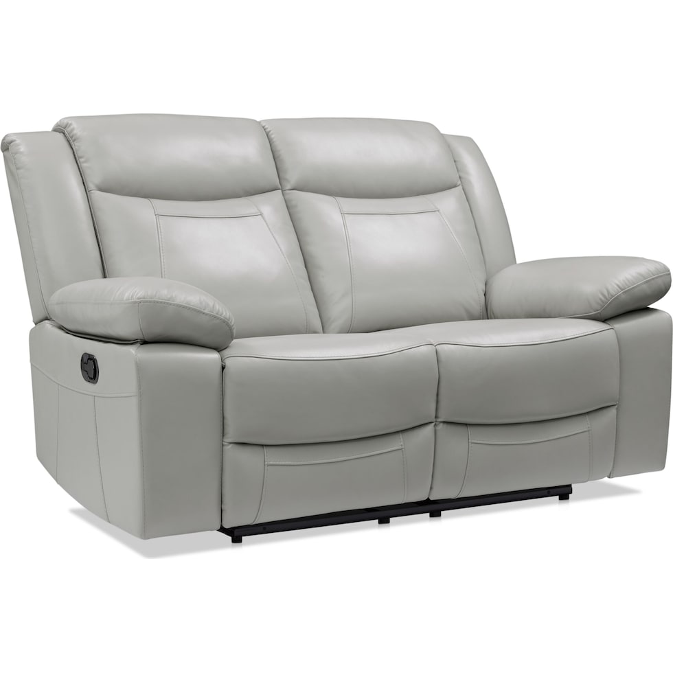 duval gray manual reclining loveseat   