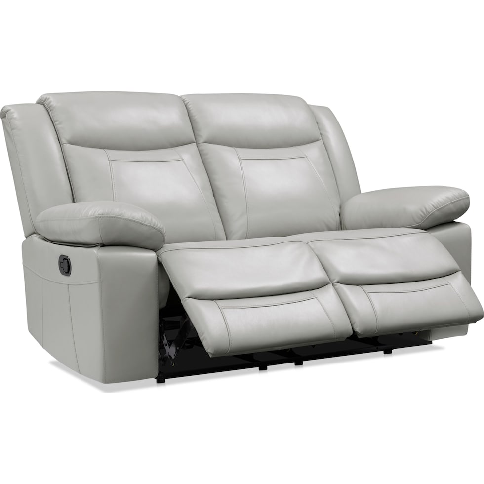 duval gray manual reclining loveseat   