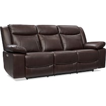 duval light brown power reclining sofa   