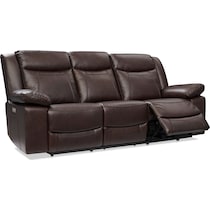 duval light brown power reclining sofa   