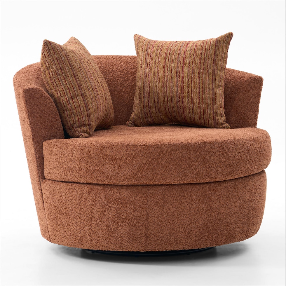 dylan orange swivel chair   
