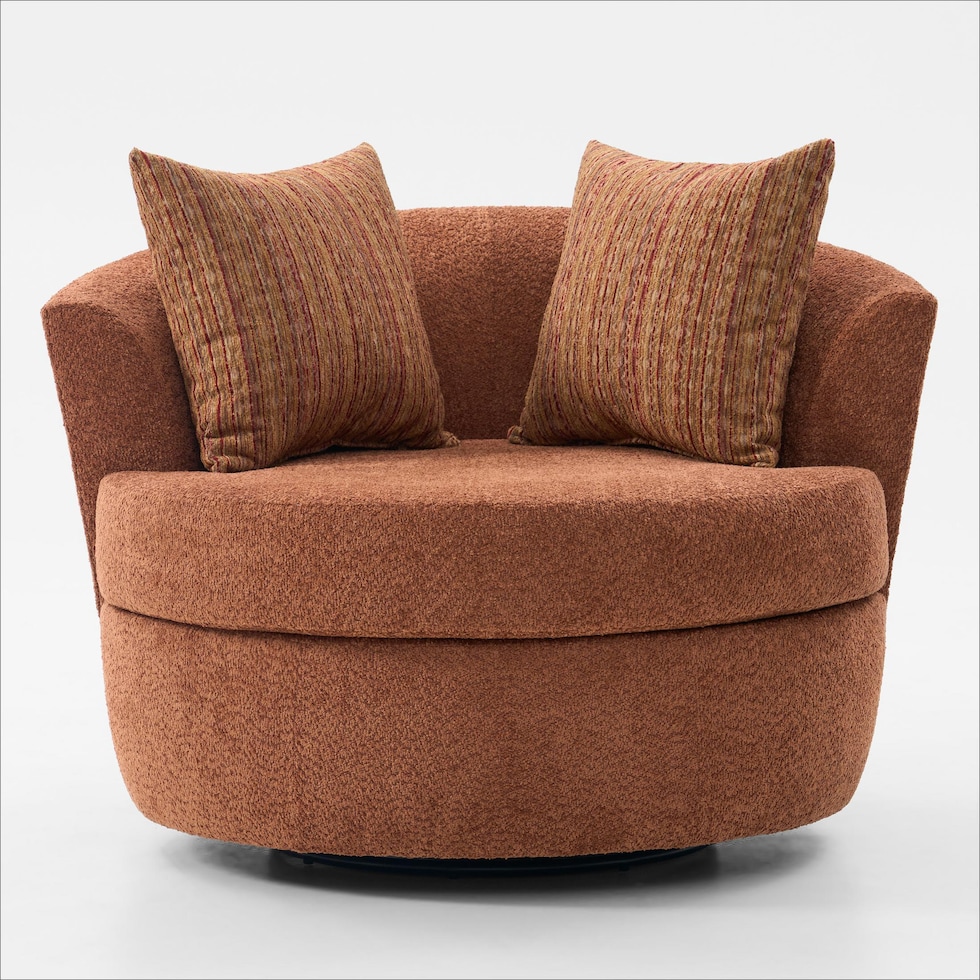 dylan orange swivel chair   