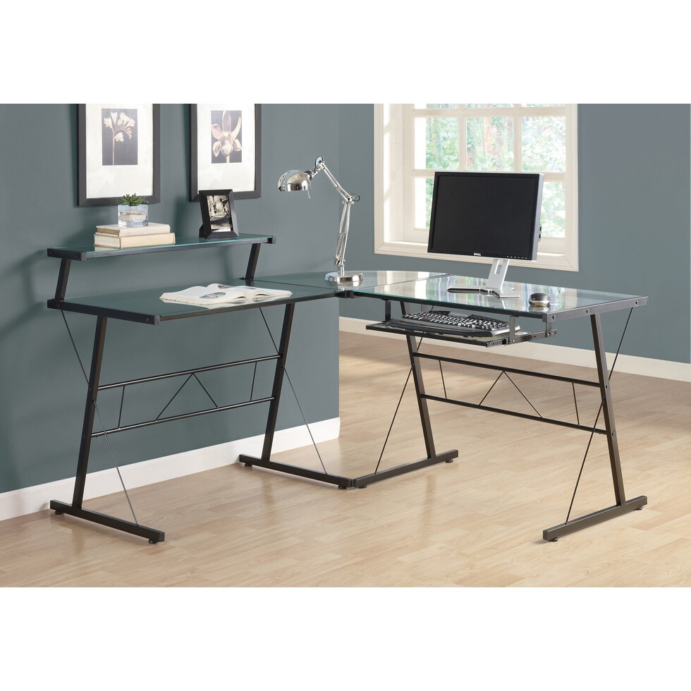 earnest glass desk   