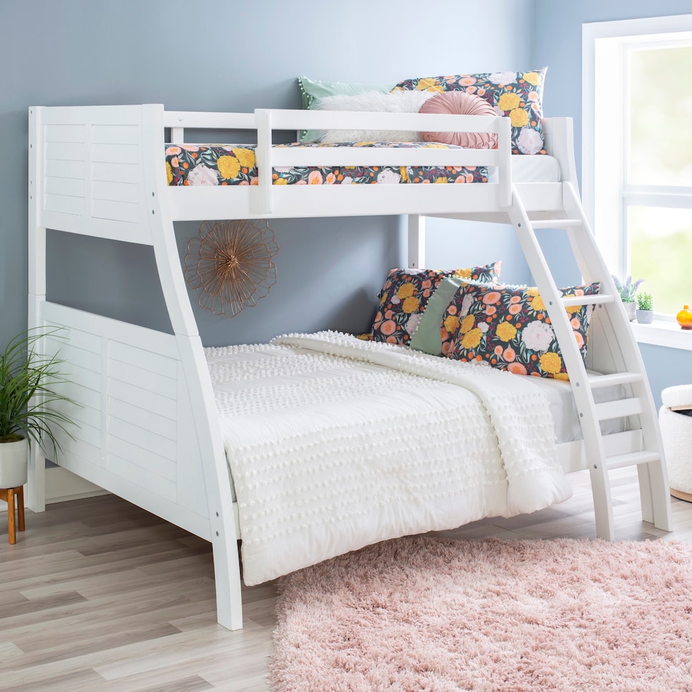 easton white twin over full bunk bed   