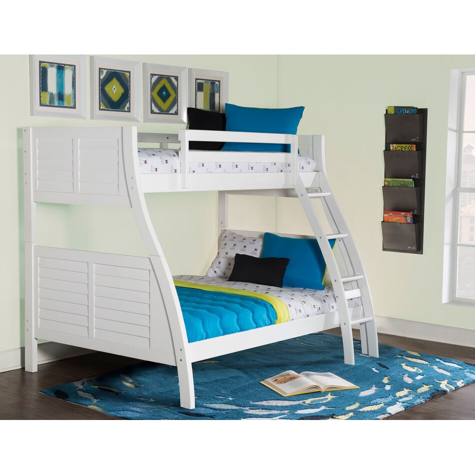 easton white twin over full bunk bed   