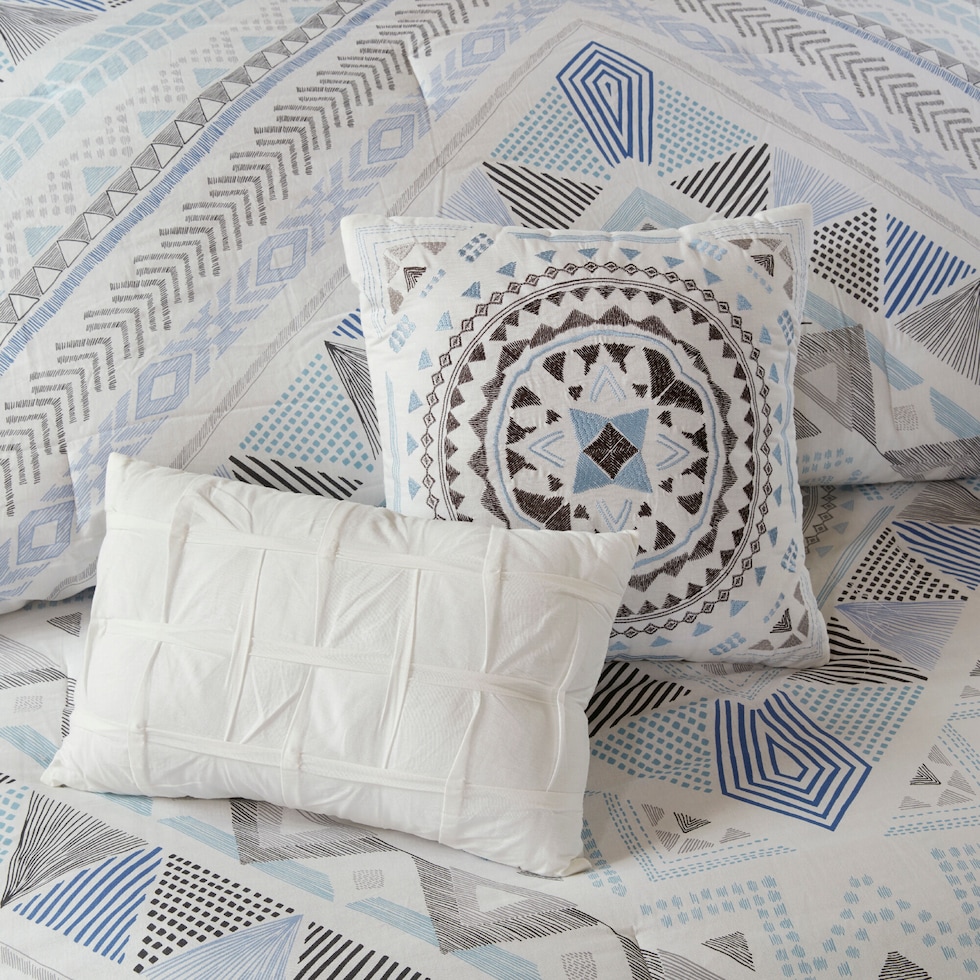 eastyn blue full queen bedding set   