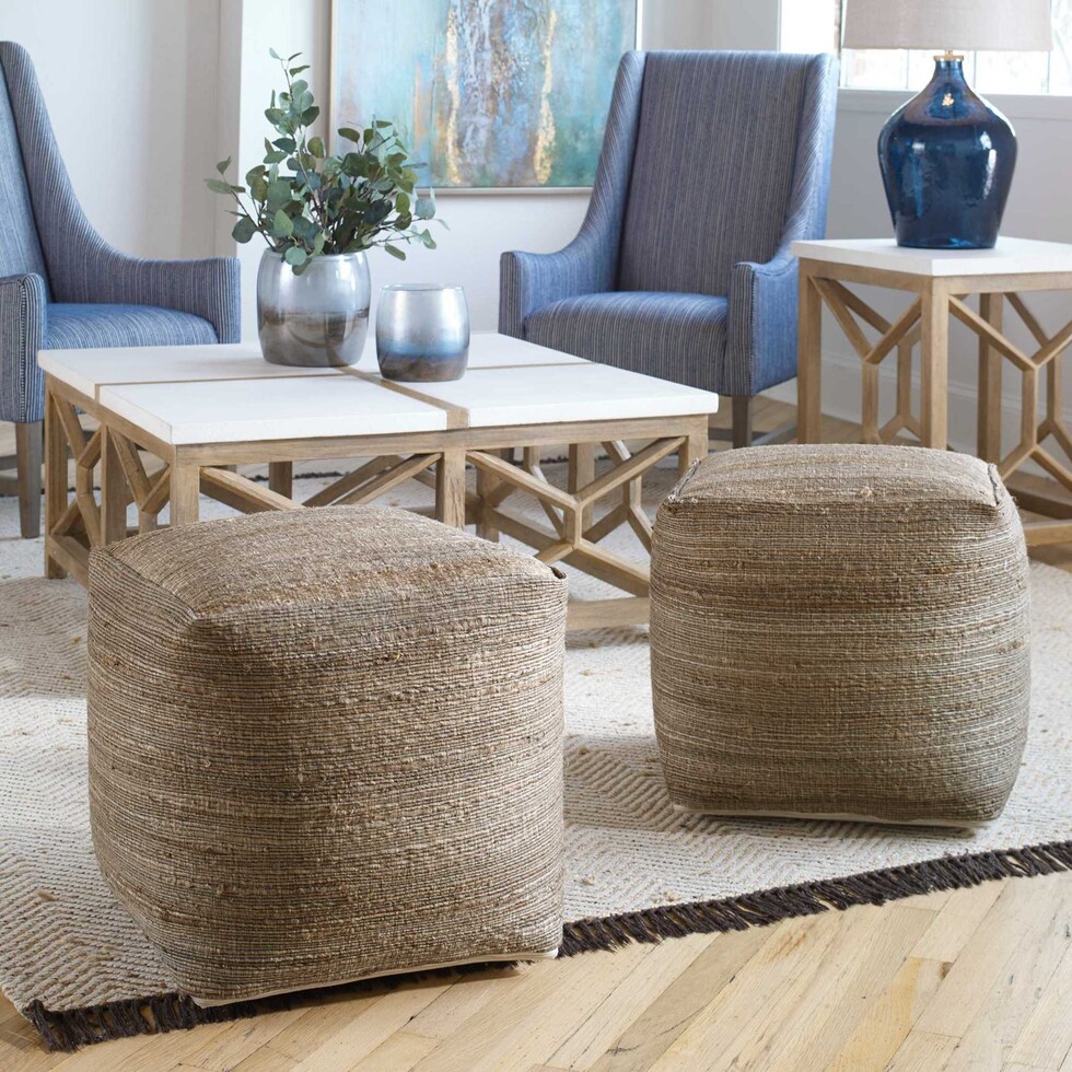 ecco light brown pouf   