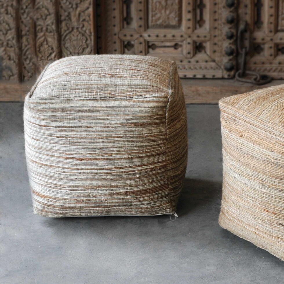 ecco light brown pouf   