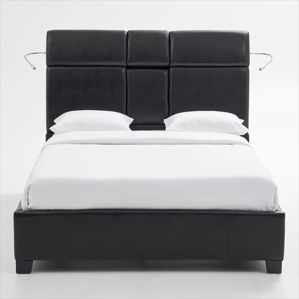 eclipse black queen bed   