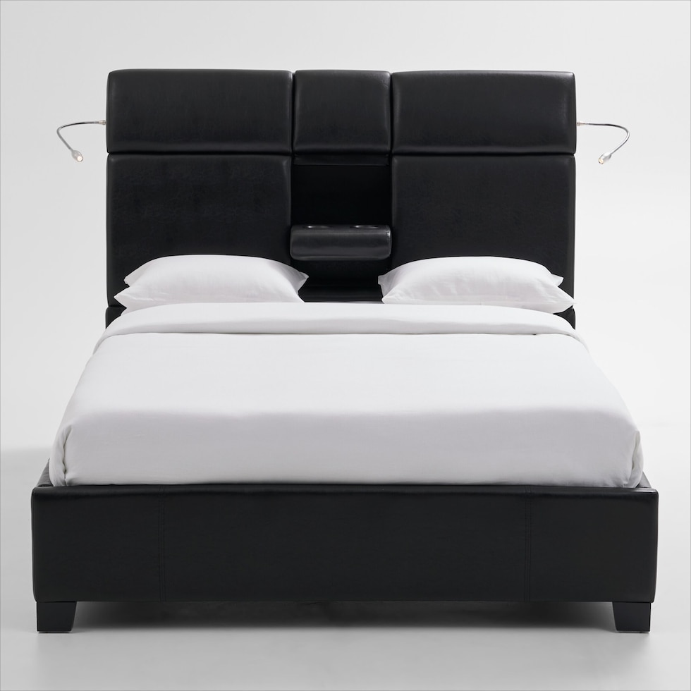 eclipse black queen bed   