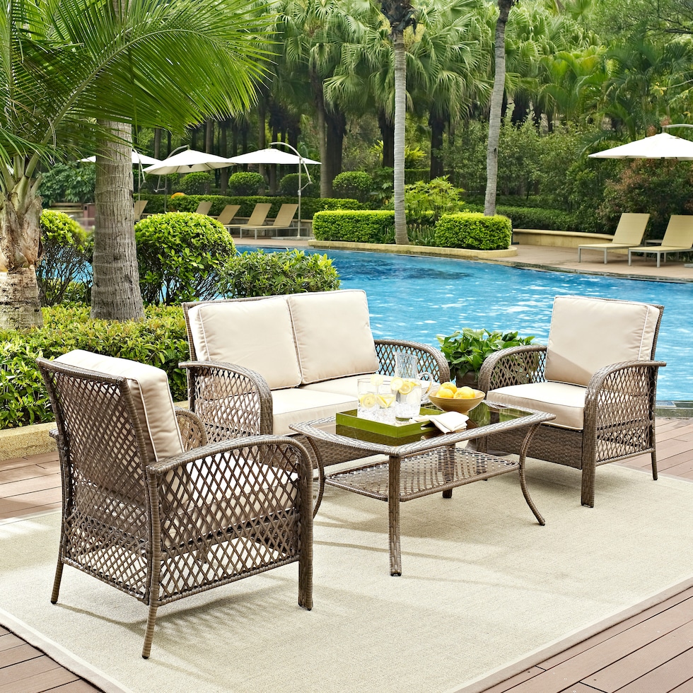 edenton brown outdoor loveseat set   