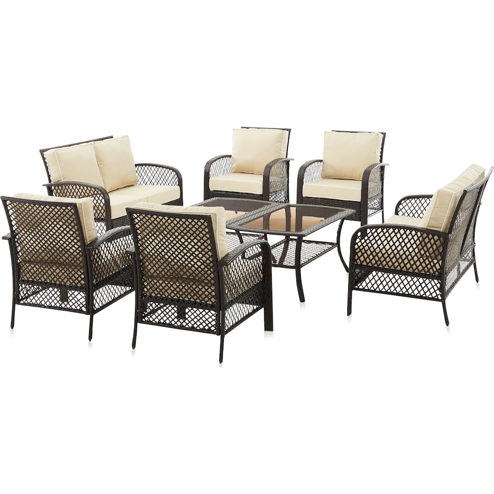 edenton light brown outdoor loveseat set   