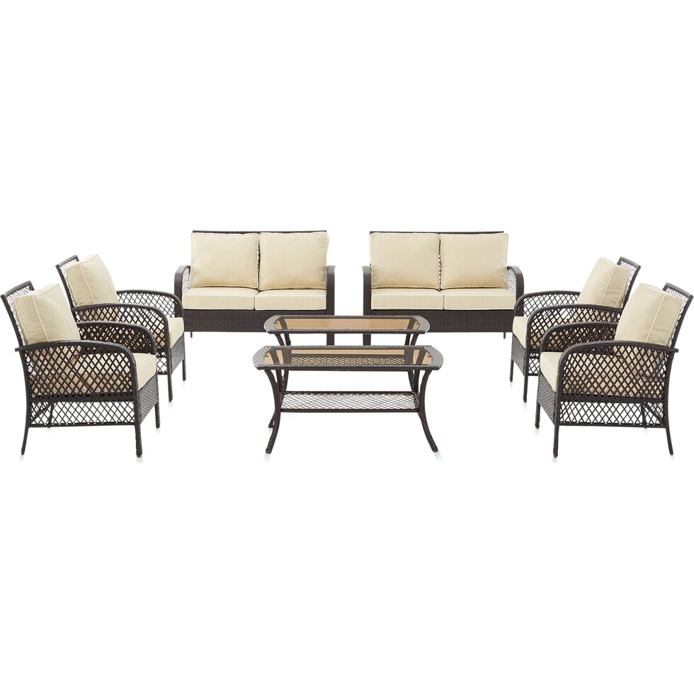 edenton light brown outdoor loveseat set   