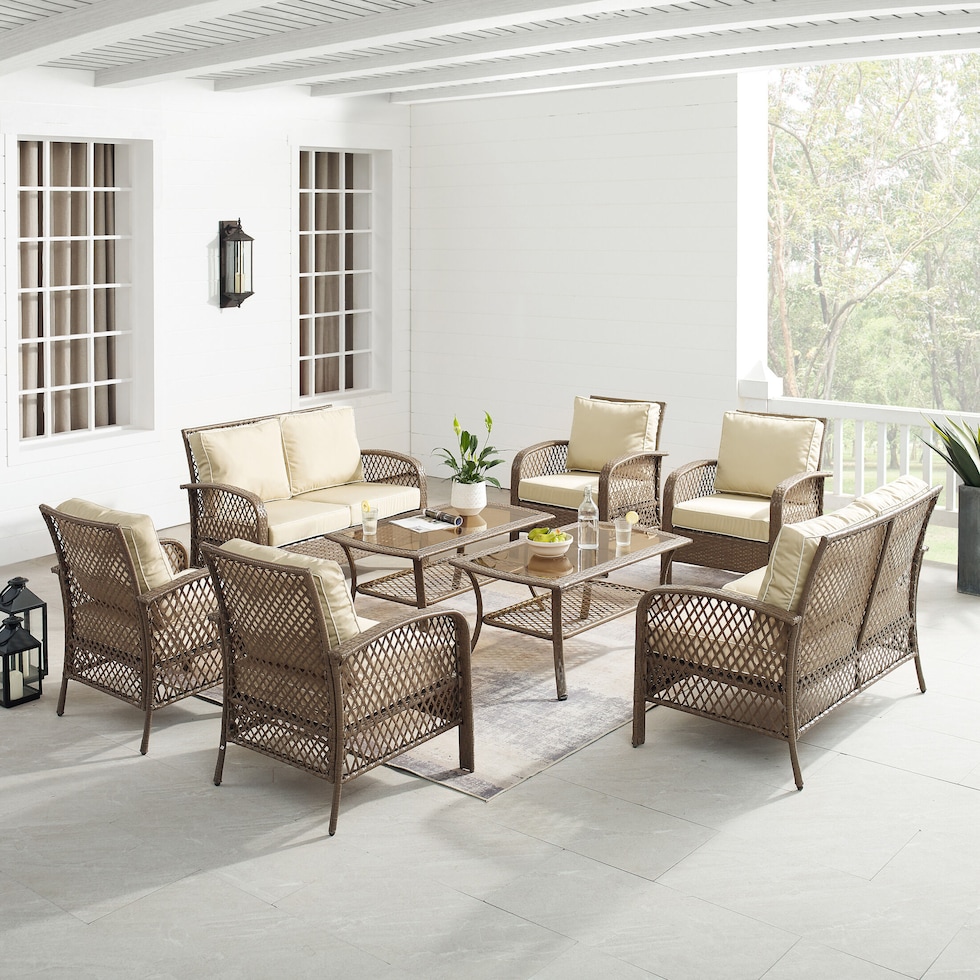edenton light brown outdoor loveseat set   