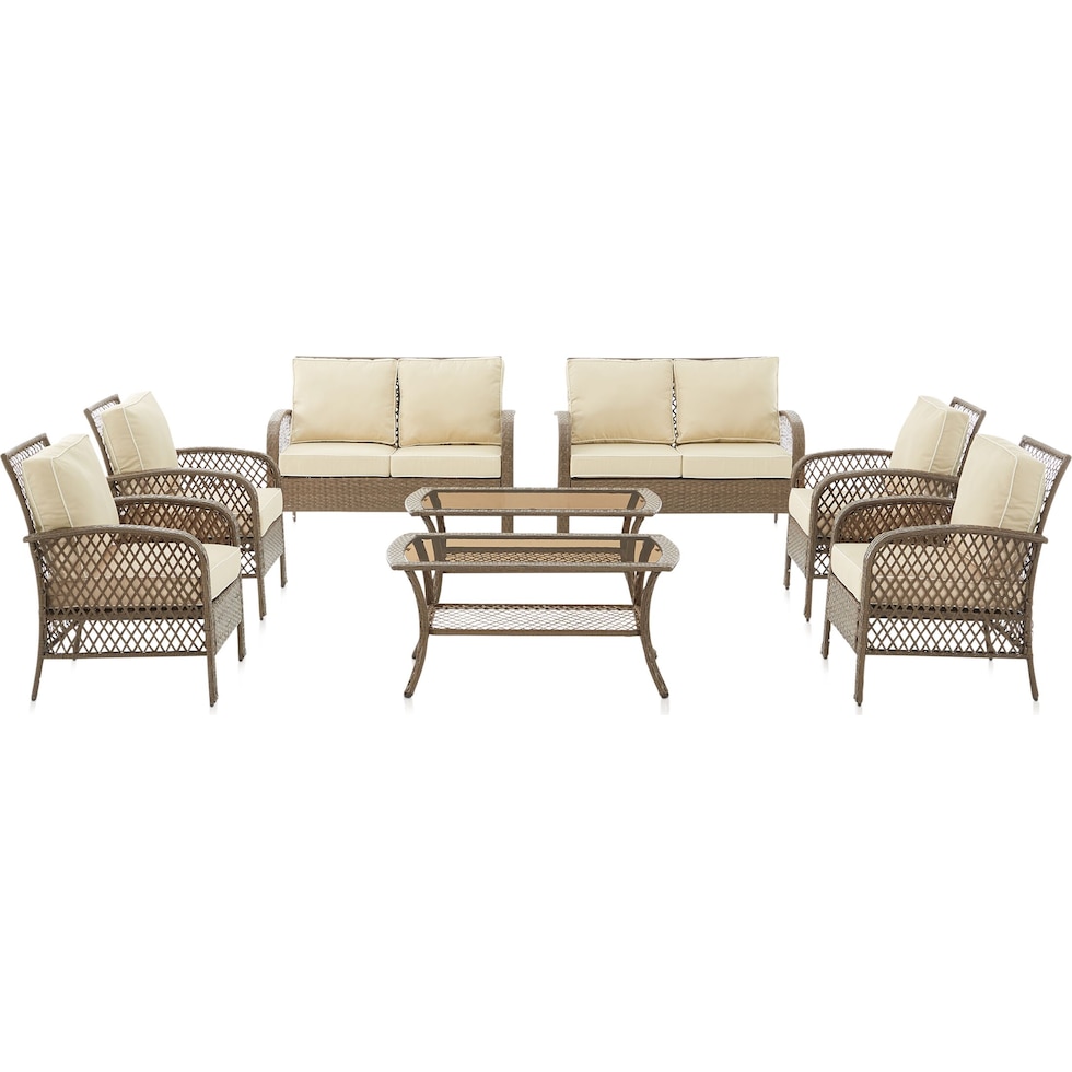 edenton light brown outdoor loveseat set   