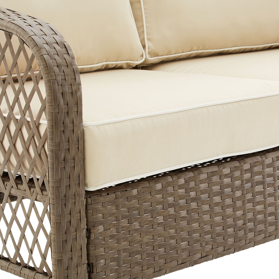 edenton light brown outdoor loveseat set   