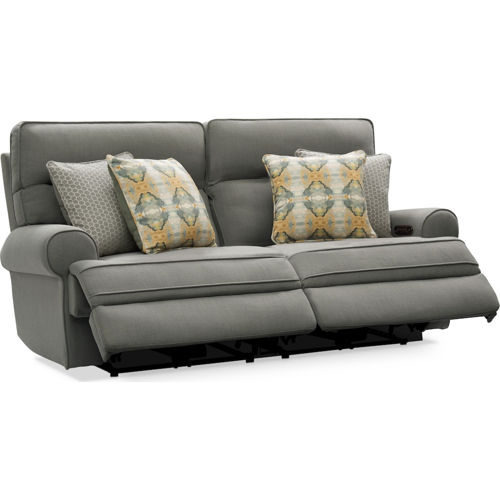 edgehill gray  pc power reclining sofa   