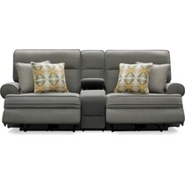 edgehill gray  pc power reclining sofa   