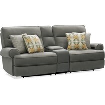 edgehill gray  pc power reclining sofa   