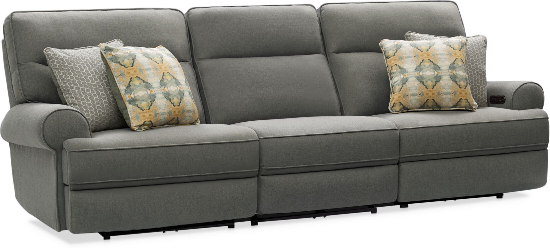 Edgehill 3Piece DualPower Reclining Sofa with 3 Reclining Seats