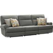 edgehill gray  pc power reclining sofa   
