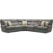 edgehill gray  pc power reclining sectional   