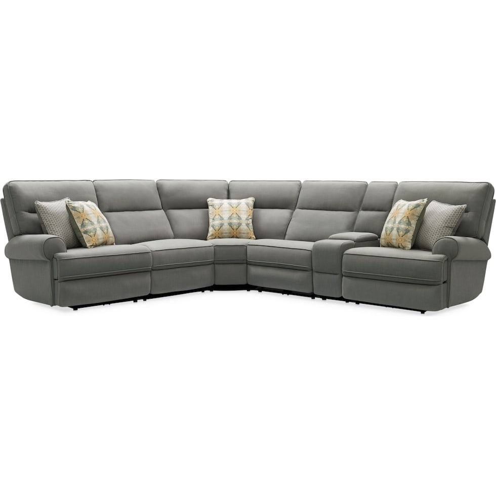 edgehill gray  pc power reclining sectional   