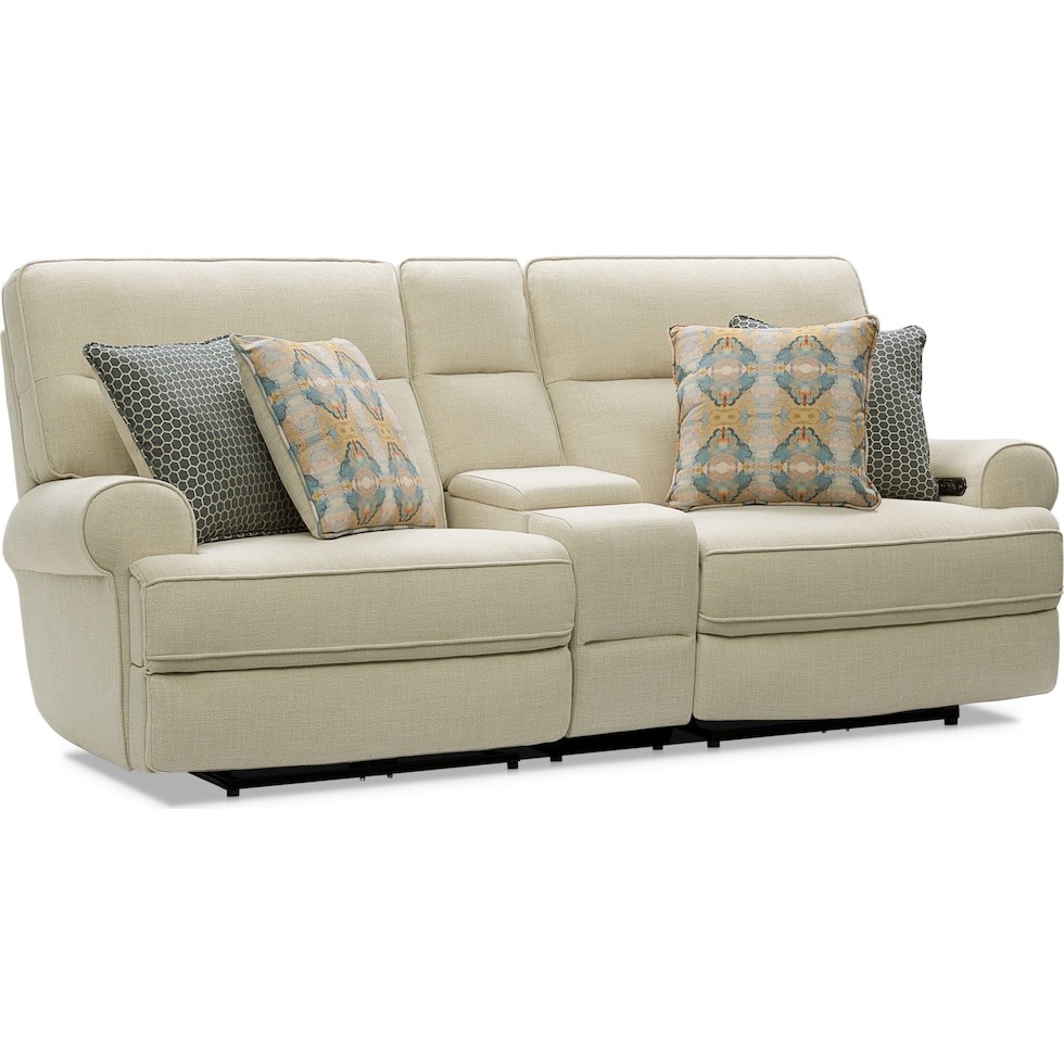 edgehill light brown  pc power reclining sofa   