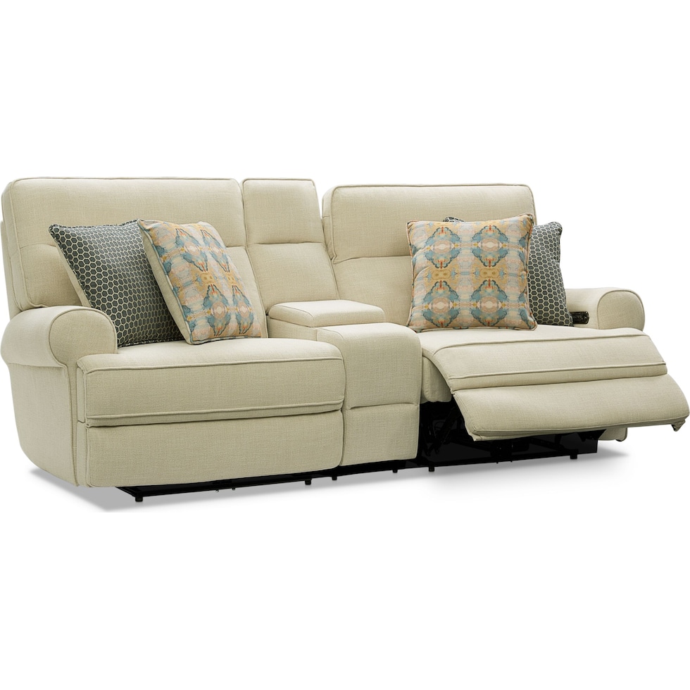 edgehill light brown  pc power reclining sofa   