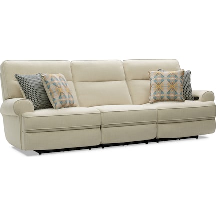 Edgehill 3-Piece Dual-Power Reclining Sofa with 3 Reclining Seats - Linen