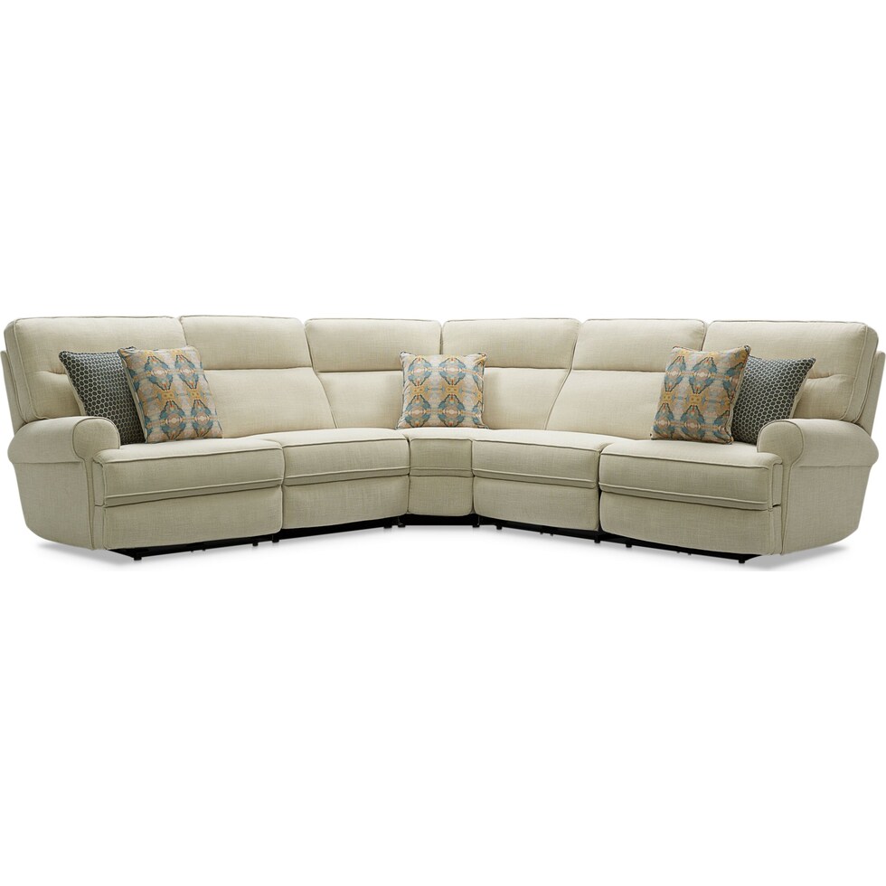 edgehill light brown  pc power reclining sectional   