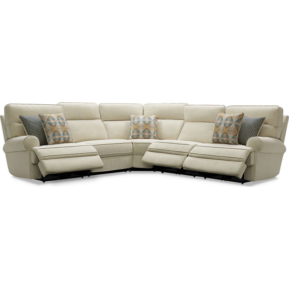 edgehill light brown  pc power reclining sectional   