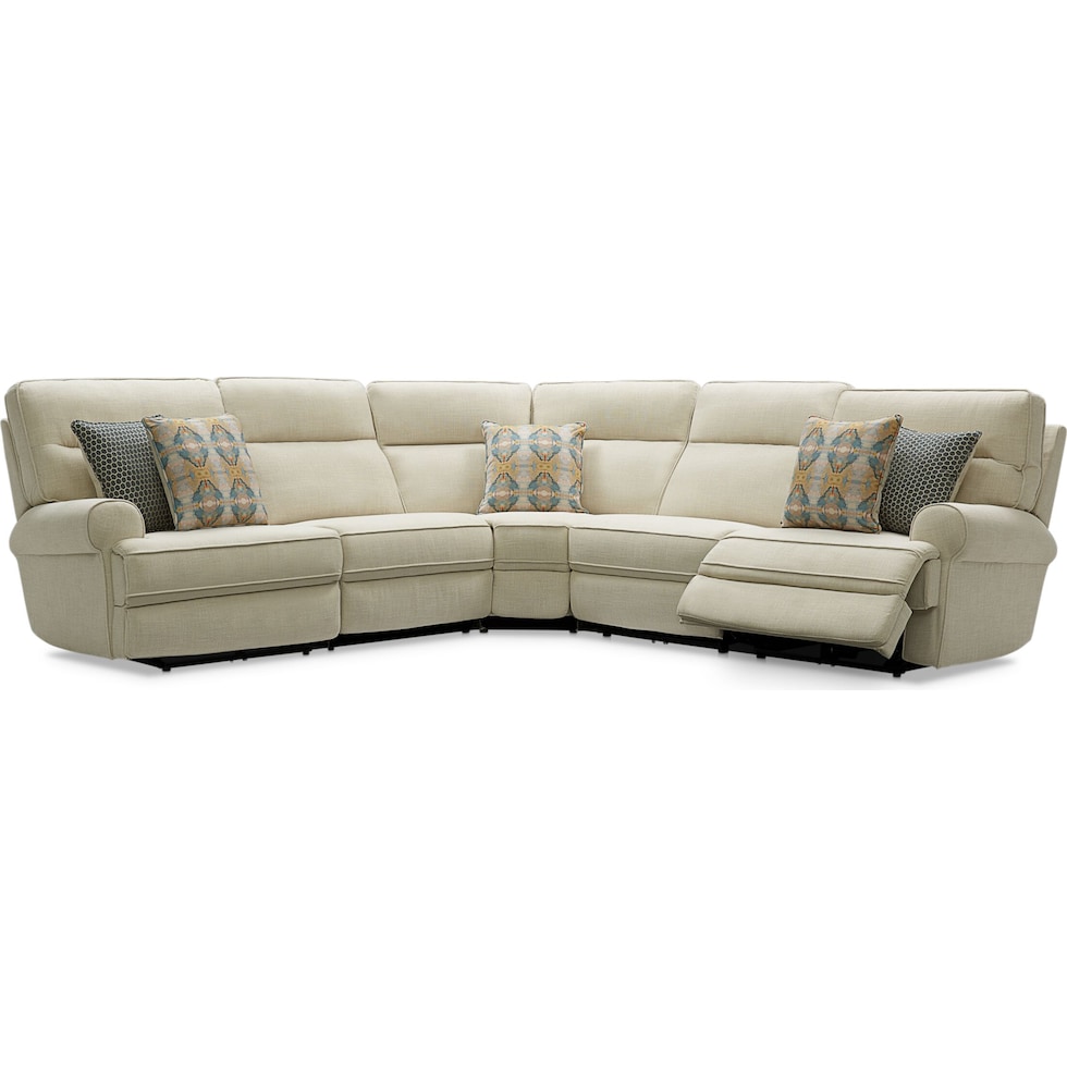 edgehill light brown  pc power reclining sectional   