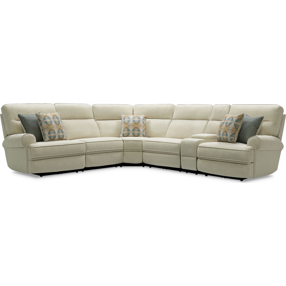 edgehill light brown  pc power reclining sectional   