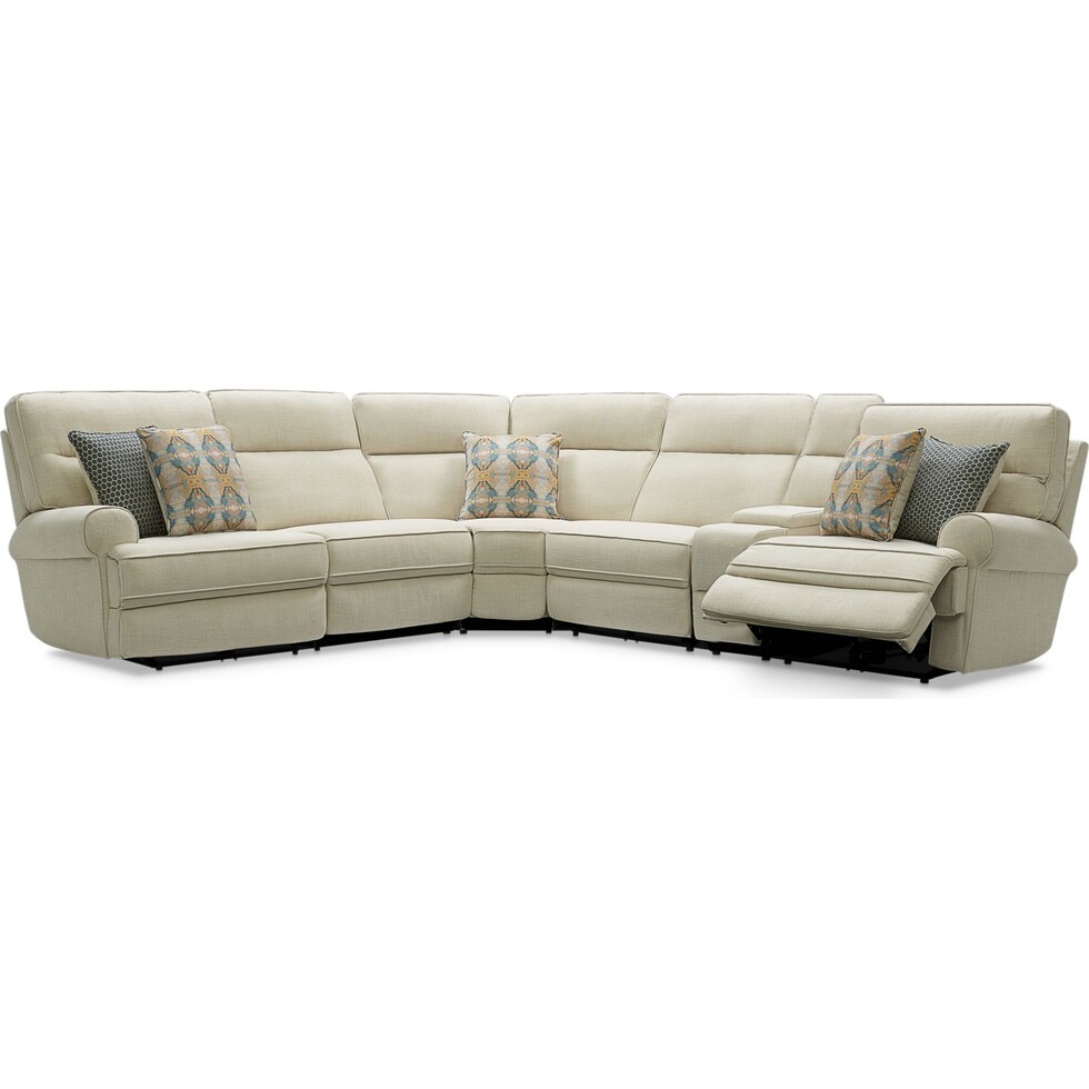 edgehill light brown  pc power reclining sectional   