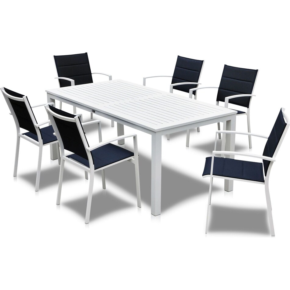 edgewater navy and white outdoor dinette   