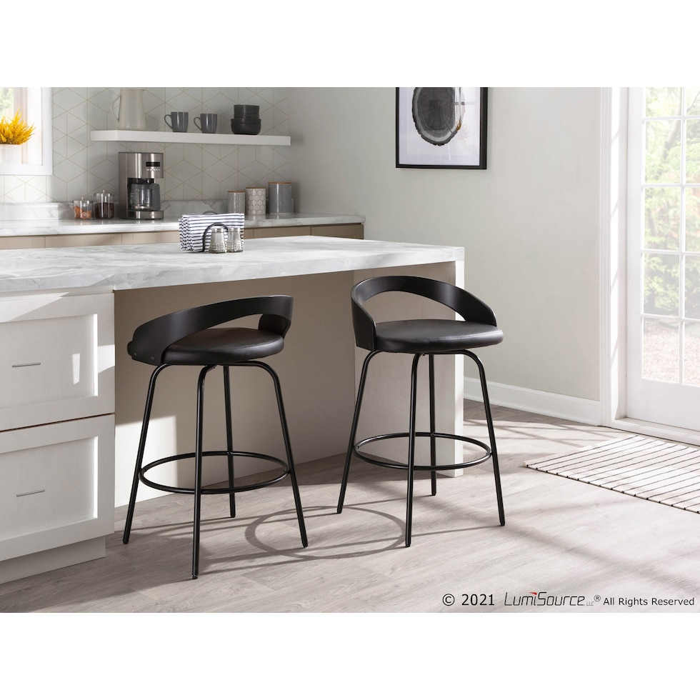 edinburgh black counter height stool   