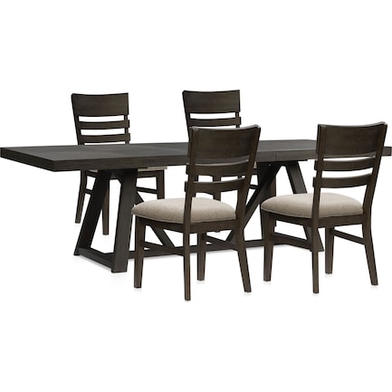 Edison Dining Table and 4 Dining Chairs