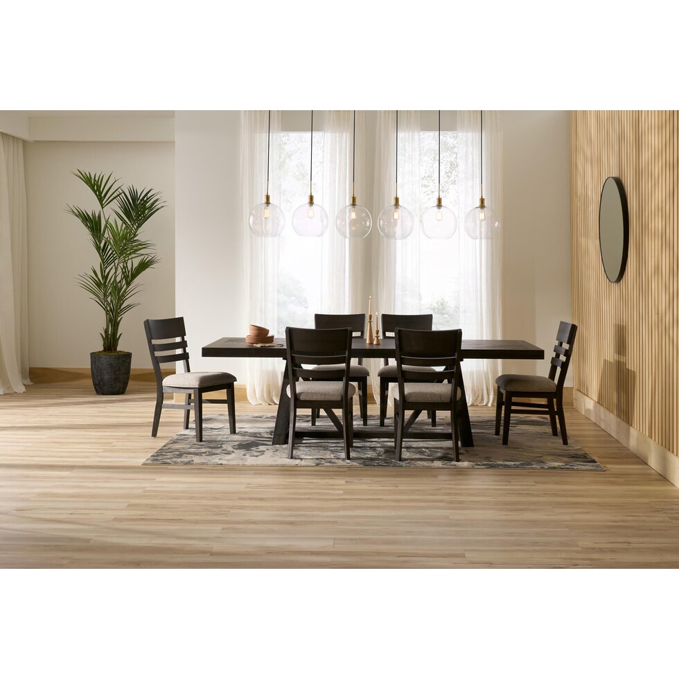 edison dark brown  pc dining room   