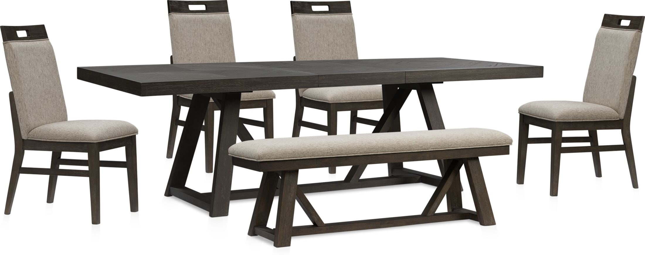 henderson 5 piece light grey dining room table set