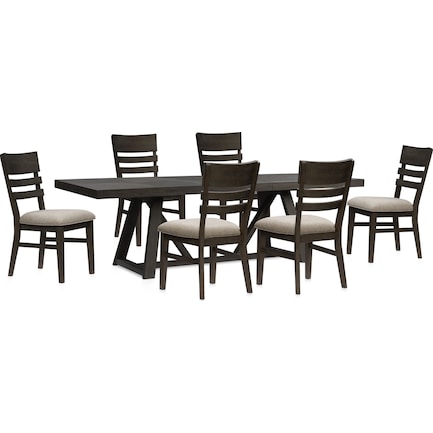 Edison Extendable Dining Table and 6 Dining Chairs
