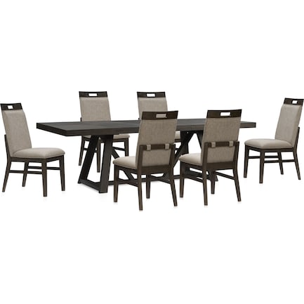 Edison Dining Table and 6 Upholstered Chairs