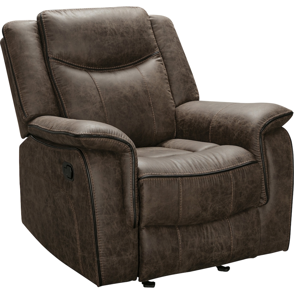 edison dark brown glider recliner   